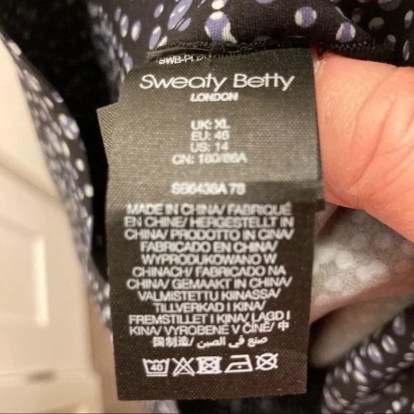 SWEATY BETTY Sz XL  Power Splatter Bubble Pattern High Rise 7/8 Leggings - Picture 7 of 8